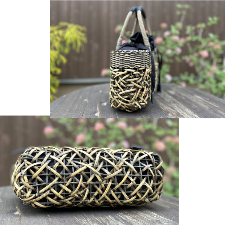 【籠バッグ】かごバッグ 手編み ランダム編み バスケット