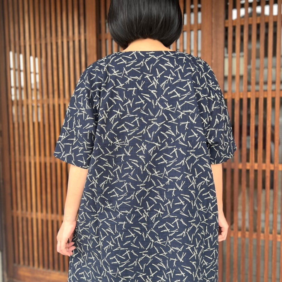 【和木綿おしゃれ割烹着】安心の日本製 ホームウェア 半袖