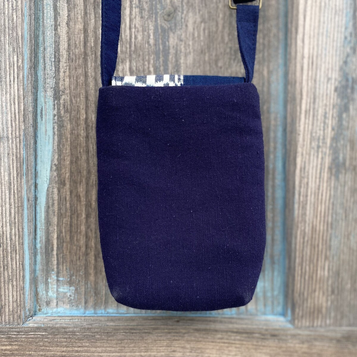 儀右ヱ門【久留米絣ショルダーポシェット】手織り 藍染め ポシェット プレゼント
