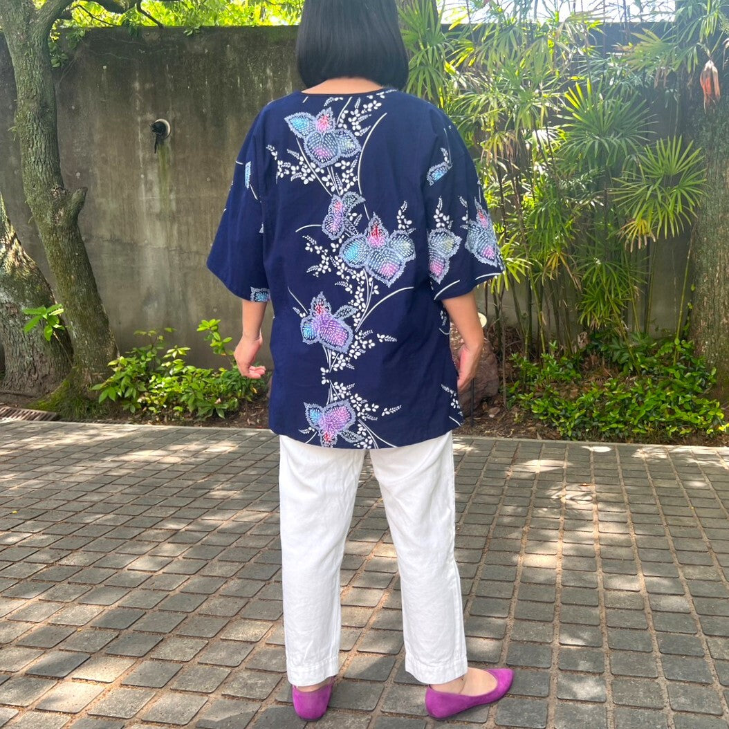 【浴衣リメイクブラウス】作家一点物 夏祭り 涼しい ゆったり大きいサイズ