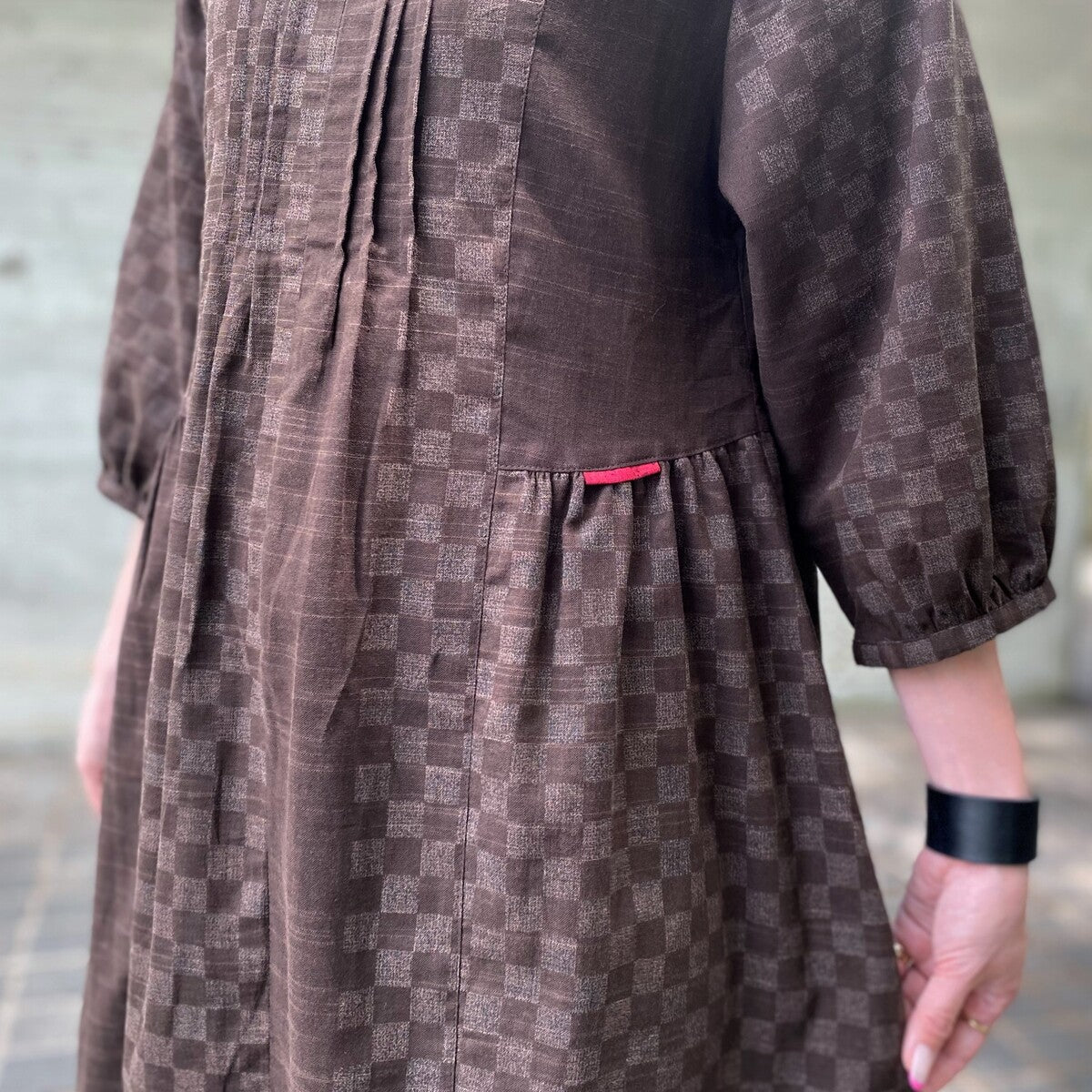 【安曇野ワンピース】綿100% 襟付き 前ファスナー