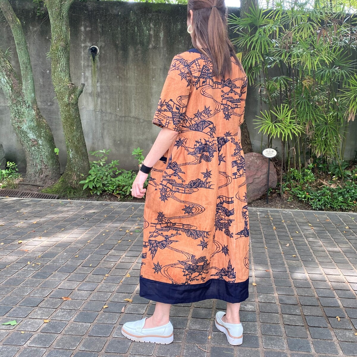 【柿渋染め浴衣ワンピース】ふんわり軽い 涼しい