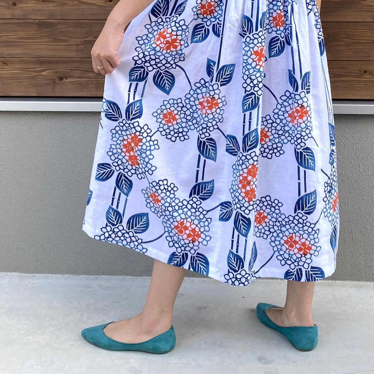 【浴衣リメイクワンピース】紫陽花 あじさい