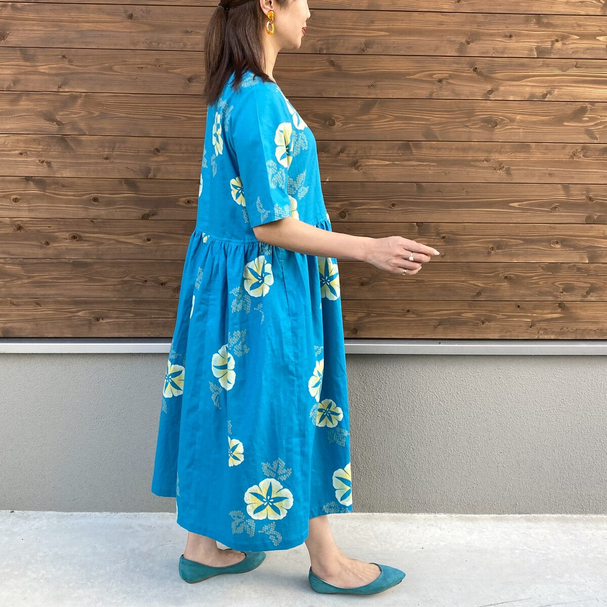 【浴衣リメイクワンピース】朝顔柄