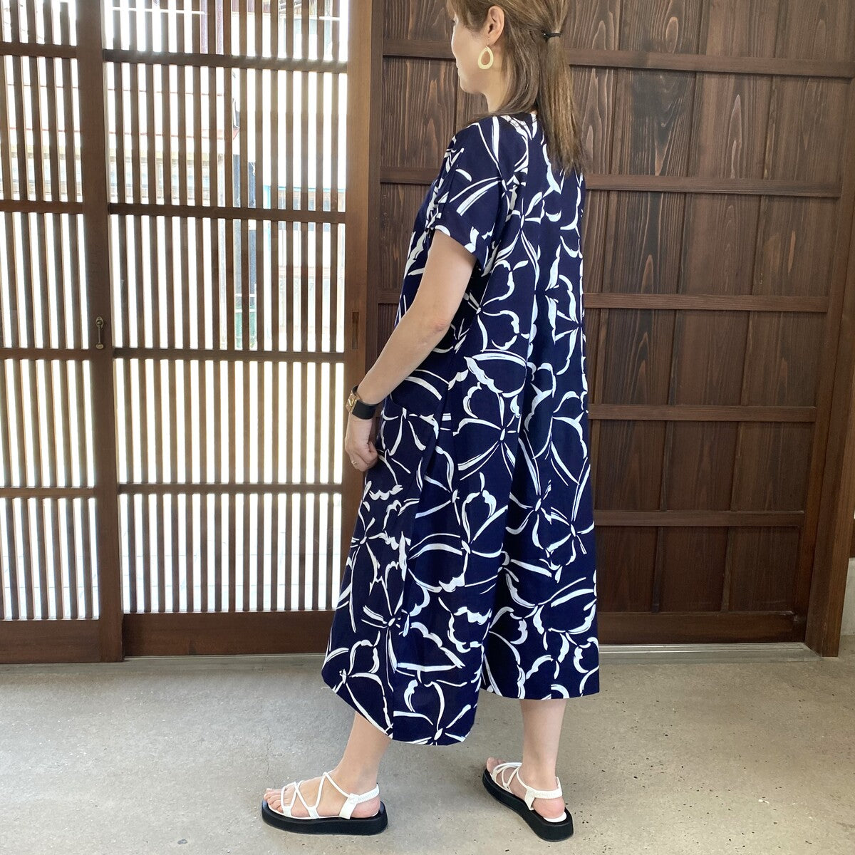 【浴衣リメイクワンピース】蝶々