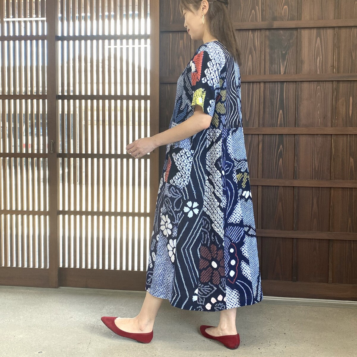 【有松総絞り浴衣リメイクワンピース】高木ふくえ作