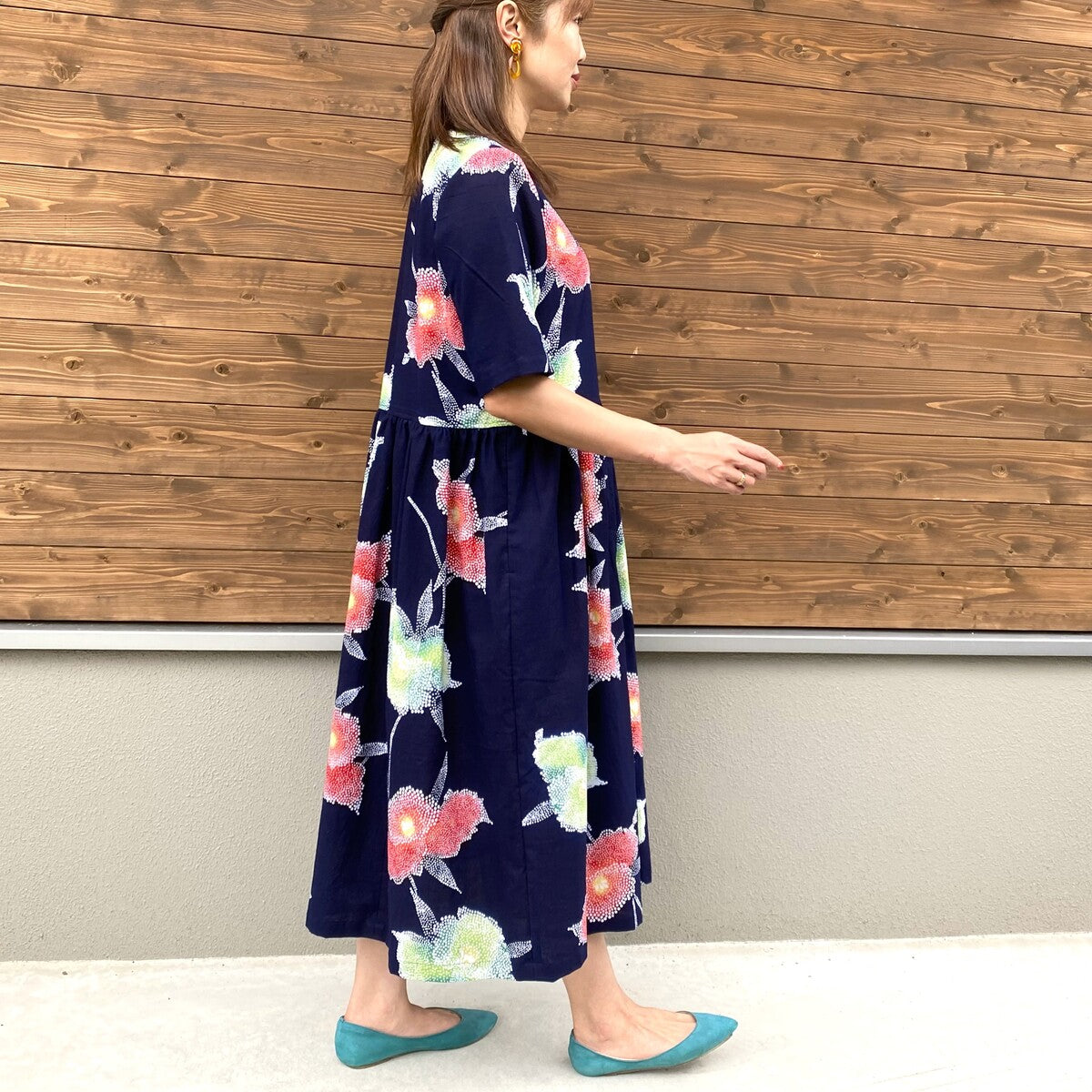 【浴衣リメイクンワンピース】花柄