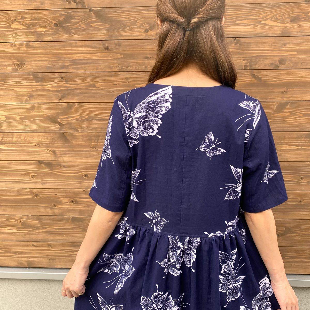 【浴衣リメイクワンピース】蝶々