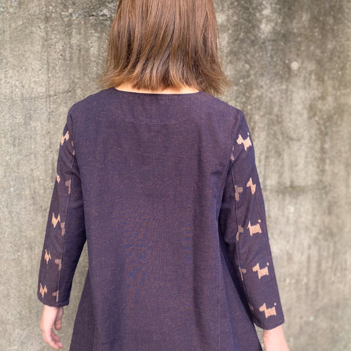 儀右ヱ門【久留米絣タックワンピース】わんわんクッキー