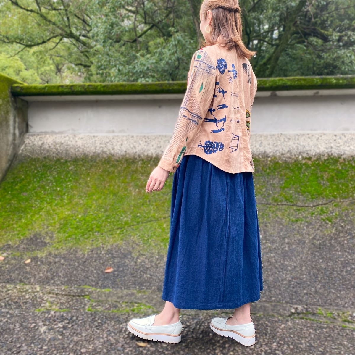 【柿渋染めブラウス】作家一点物