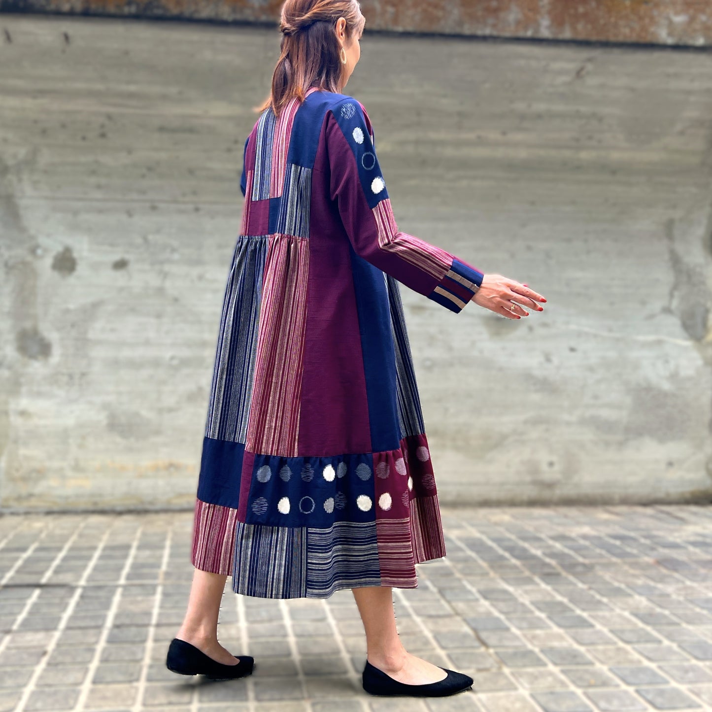 儀右ヱ門【久留米絣前開きワンピース】203