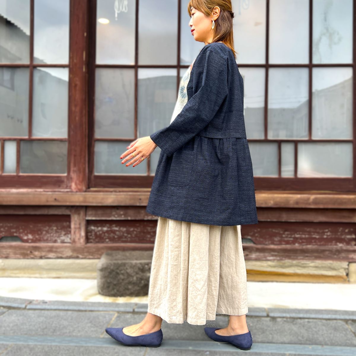 【古布リメイクノーカラージャケット】高木ふくえ作 12.24.2