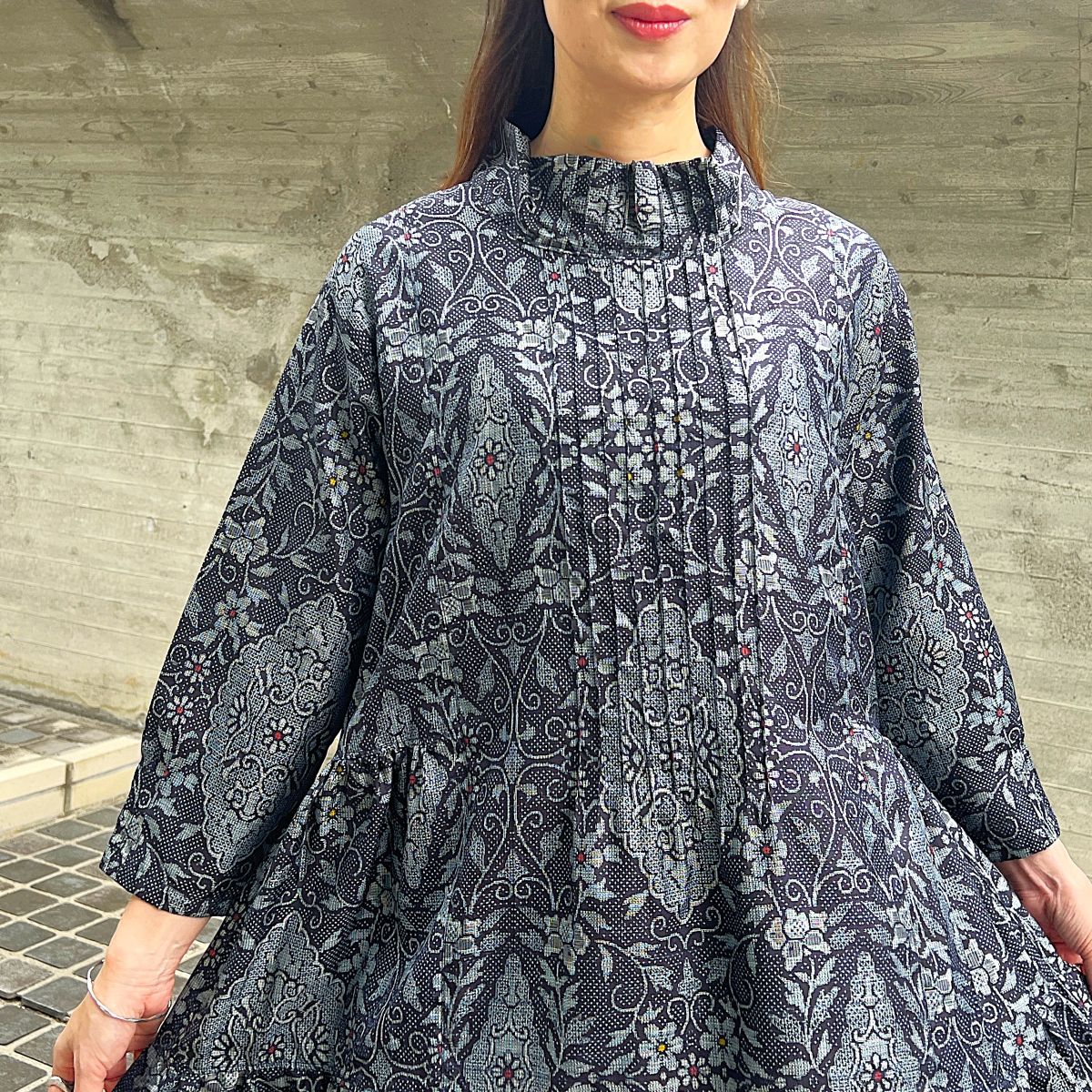 【大島紬アレンジワンピース】3.5.8