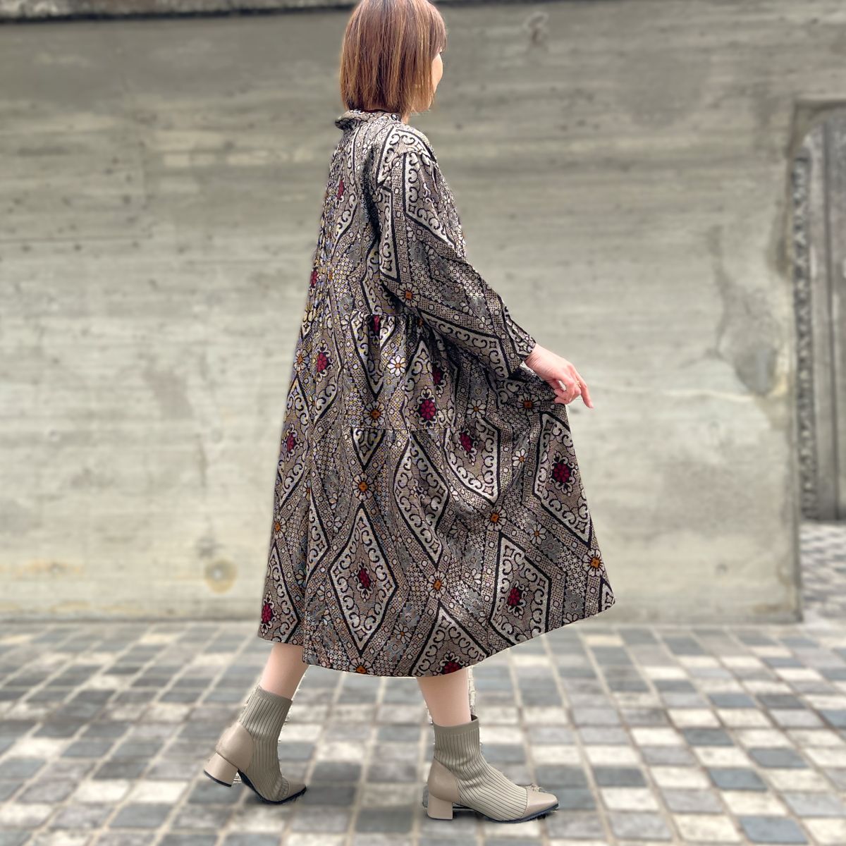 【大島紬アレンジワンピース】1.22.3