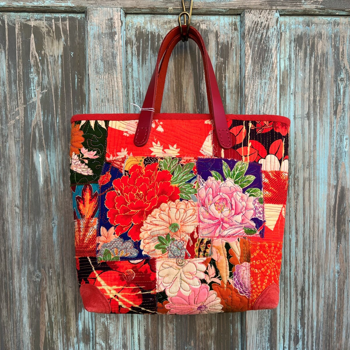 [Patchwork handbag] Domestic handmade, one-of-a-kind piece by the artist, patchwork gift