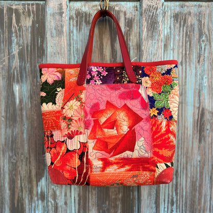 [Patchwork handbag] Domestic handmade, one-of-a-kind piece by the artist, patchwork gift