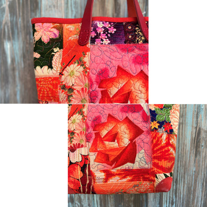 [Patchwork handbag] Domestic handmade, one-of-a-kind piece by the artist, patchwork gift