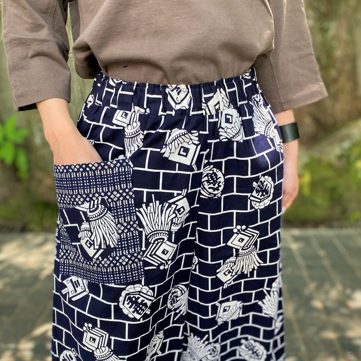 [Yukata remake pants high] Created by Ko Fukue, one-of-a-kind piece by the artist, comfortable and cool 