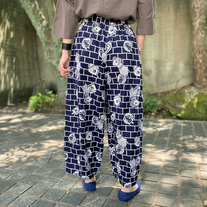 [Yukata remake pants high] Created by Ko Fukue, one-of-a-kind piece by the artist, comfortable and cool 