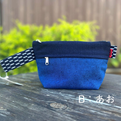Giemon [Kurume Kasuri Pouch] Softy Handbag Unisex