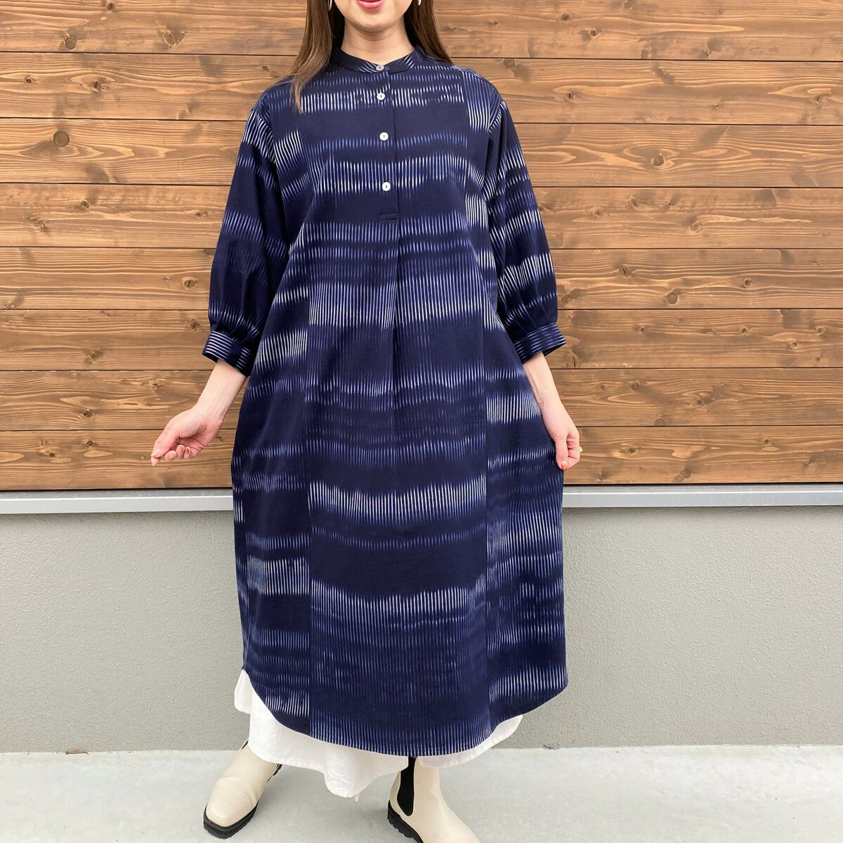 [Kurume Kasuri One Piece] Gradient indigo