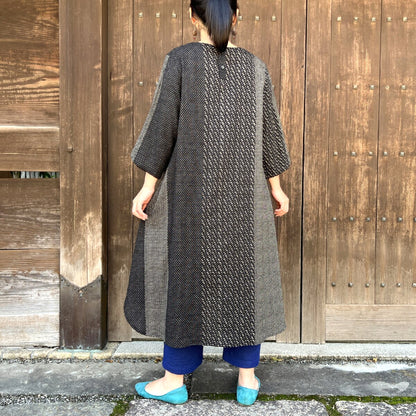[Bingo Kasuri Tunic] Striped Kasuri Jumper Skirt 
