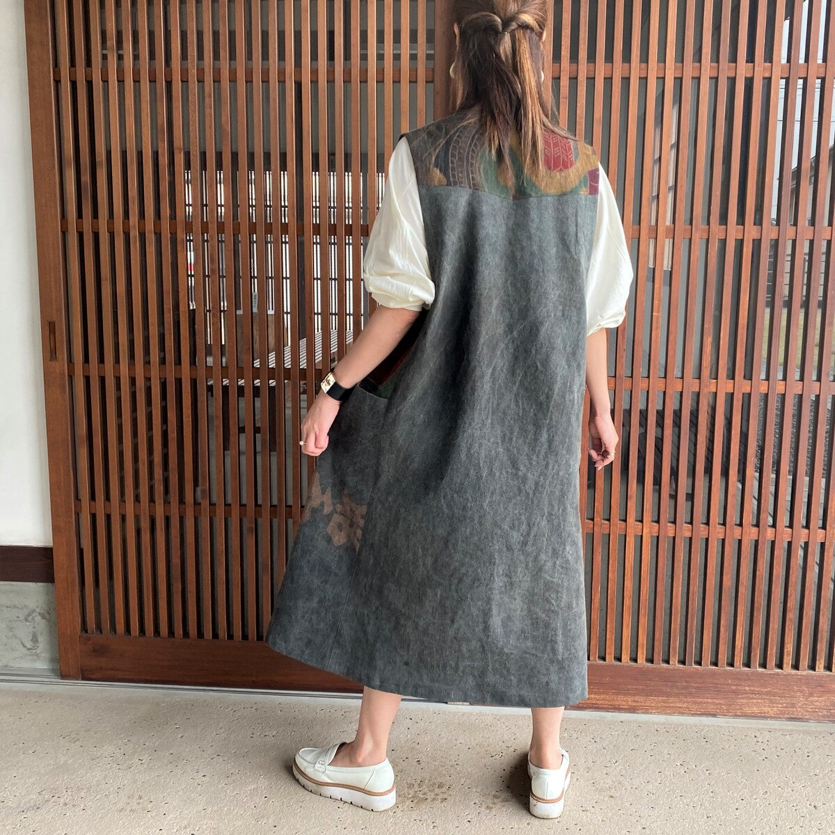 タイムセール商品 柿渋染のぼり旗リメイクジャンパースカート | www