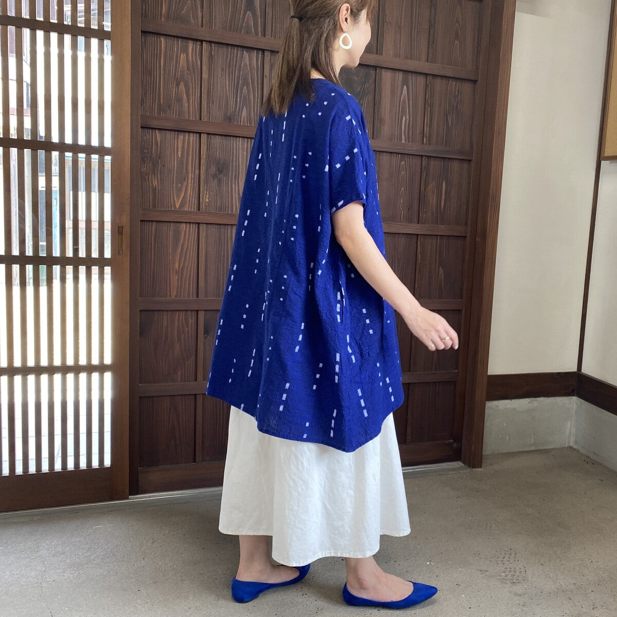 Giemon [Kurume Kasuri Appappa Blouse] candyblock Giemon