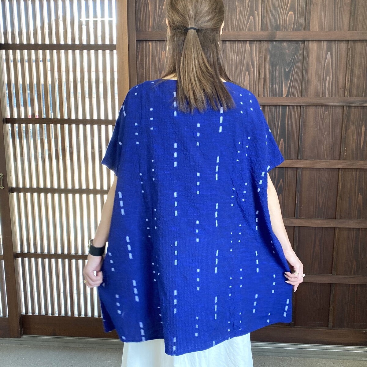 Giemon [Kurume Kasuri Appappa Blouse] candyblock Giemon