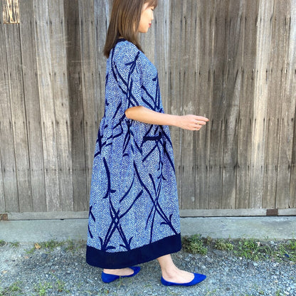 [Yukata remake dress] Japanese pattern front zipper