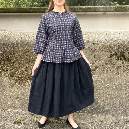 Giemon [Kurume Kasuri Blouse] Houndstooth pattern