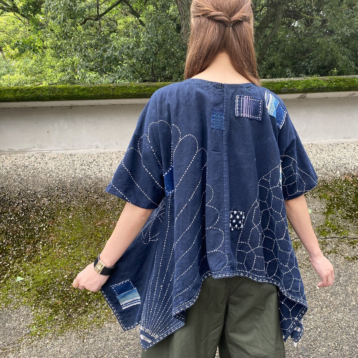 日本の人気ファッション 古布 襤褸藍染 ブラウス - トップス