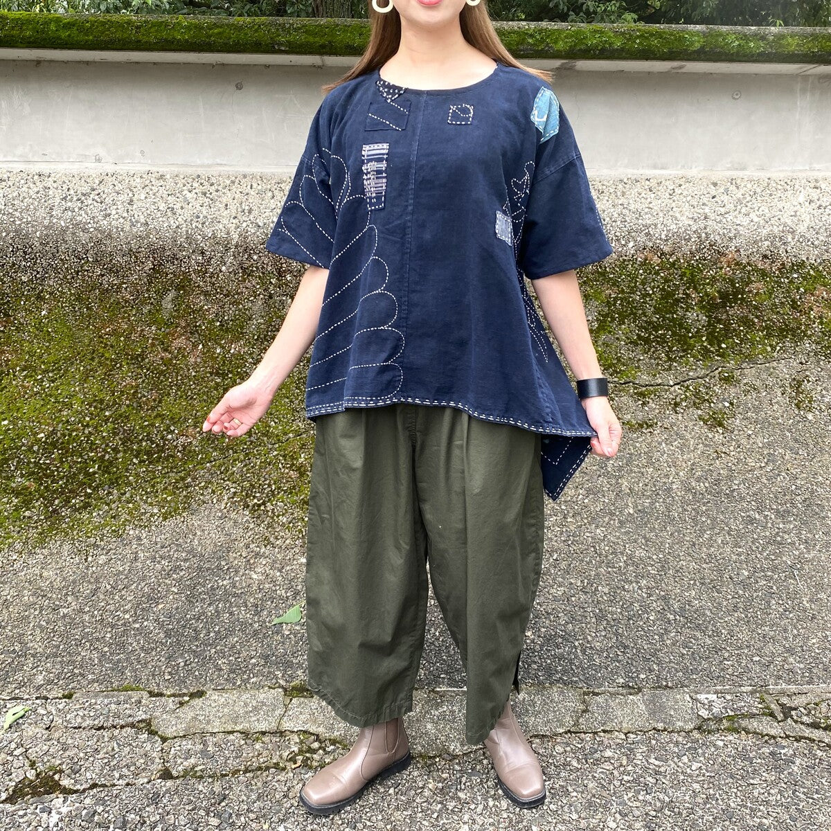 古布 襤褸藍染 ブラウス袖丈36センチ - シャツ/ブラウス(七分/長袖)