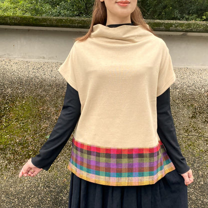 [Giemon Kurume kasuri pullover] Sweatshirt cut and sew material