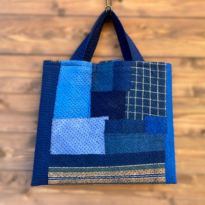 Giemon [Kurume Kasuri 2WAY Bag] Giemon Patchwork Made in Japan Large