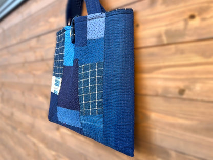 Giemon [Kurume Kasuri 2WAY Bag] Giemon Patchwork Made in Japan Large