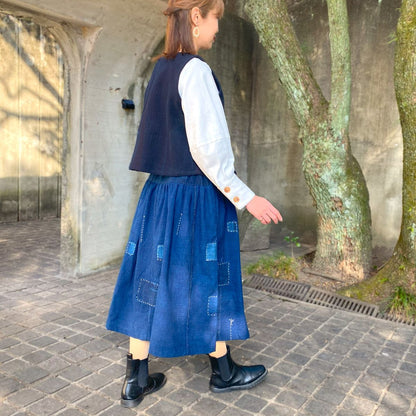 【古布リメイク庄内刺し子ベスト】作家一点物