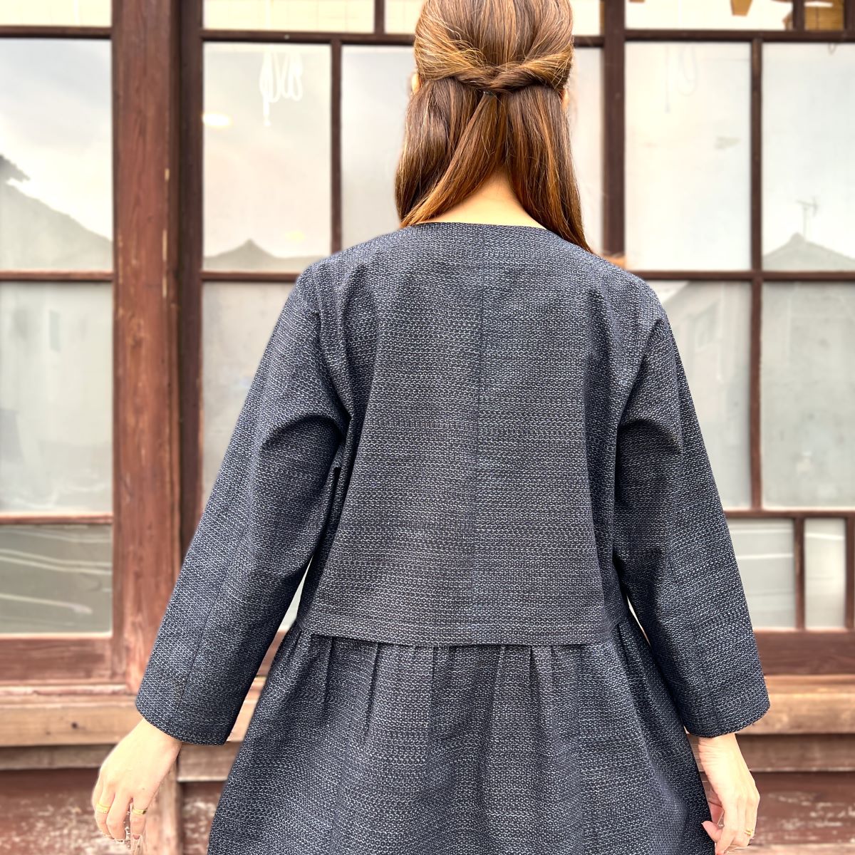 【古布リメイクノーカラージャケット】高木ふくえ作 １２．２４．２