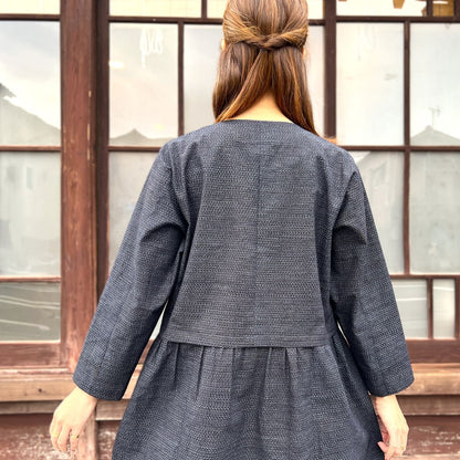 【古布リメイクノーカラージャケット】高木ふくえ作 １２．２４．２