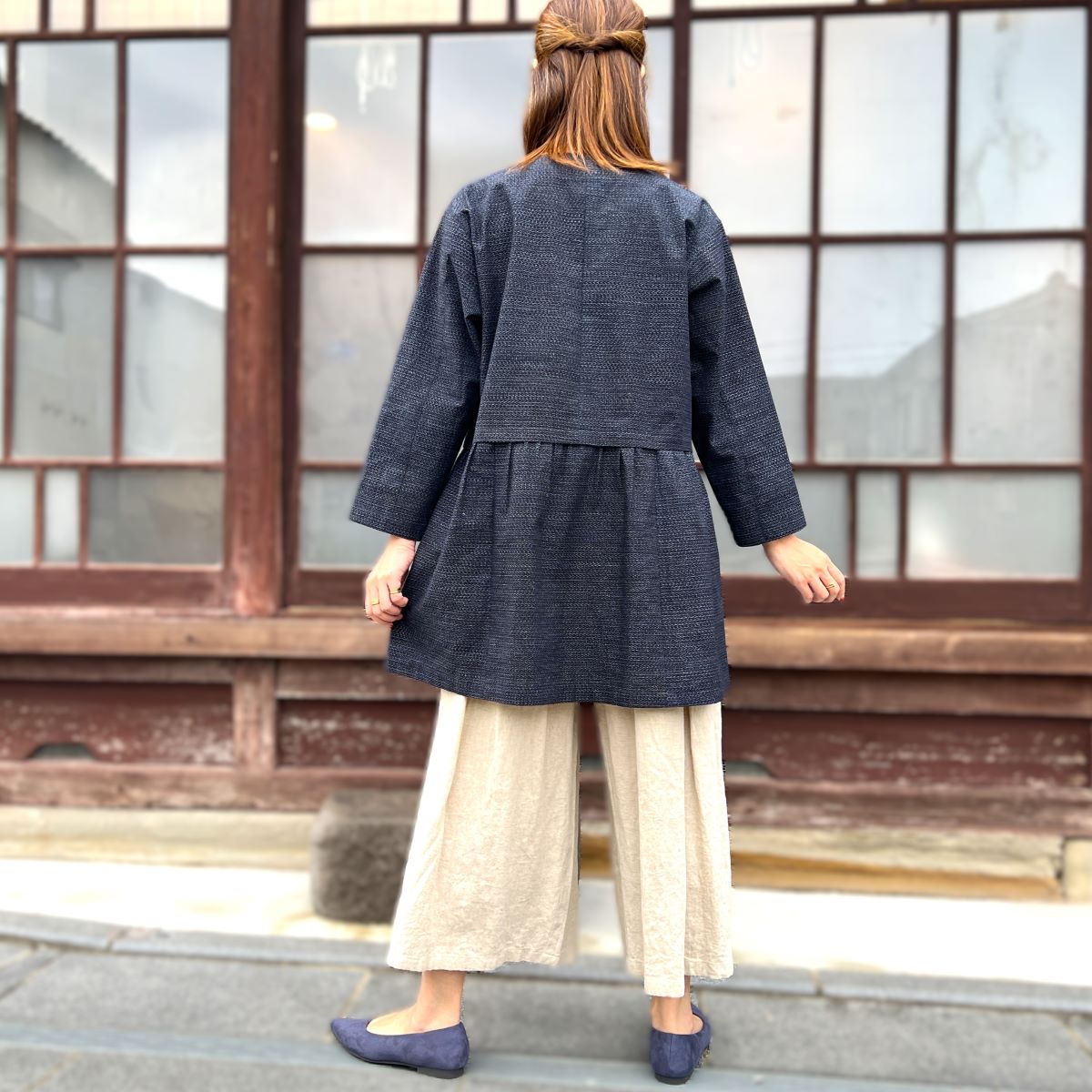 【古布リメイクノーカラージャケット】高木ふくえ作 １２．２４．２