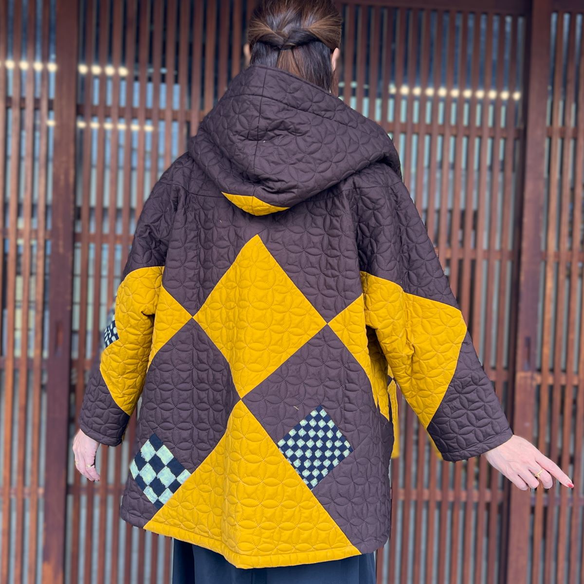 儀右ヱ門【久留米絣キルティング裏ボアジャケット】 １５３