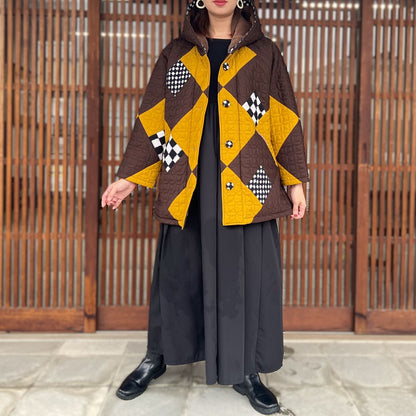 儀右ヱ門【久留米絣キルティング裏ボアジャケット】 １５３