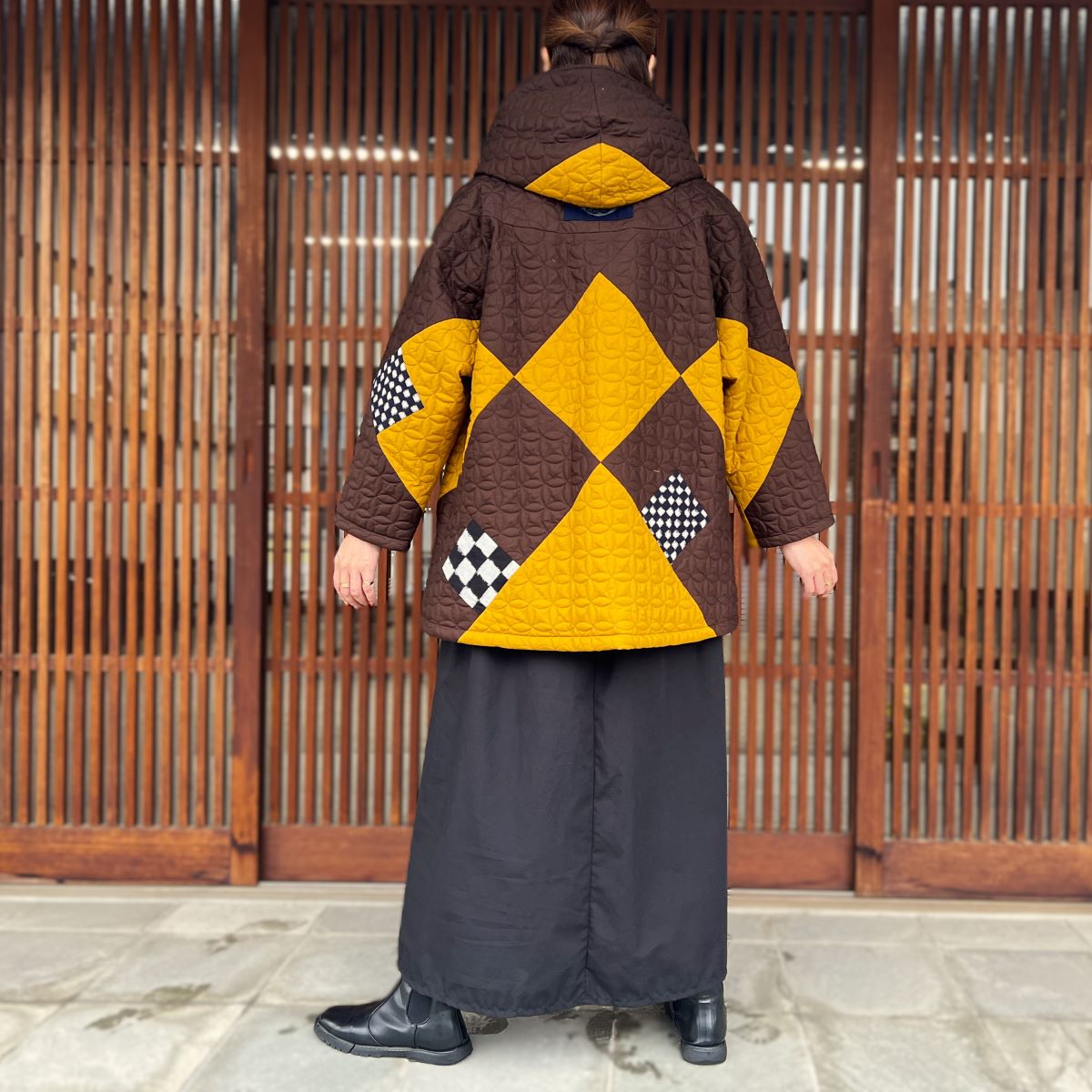 儀右ヱ門【久留米絣キルティング裏ボアジャケット】 １５３