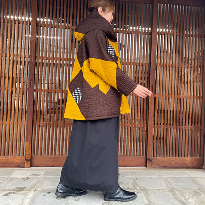 儀右ヱ門【久留米絣キルティング裏ボアジャケット】 １５３