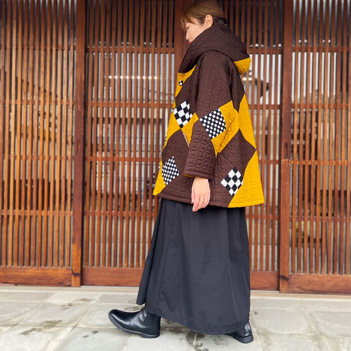 儀右ヱ門【久留米絣キルティング裏ボアジャケット】 １５３