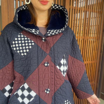 儀右ヱ門【久留米絣キルティング裏ボアジャケット】 １５３