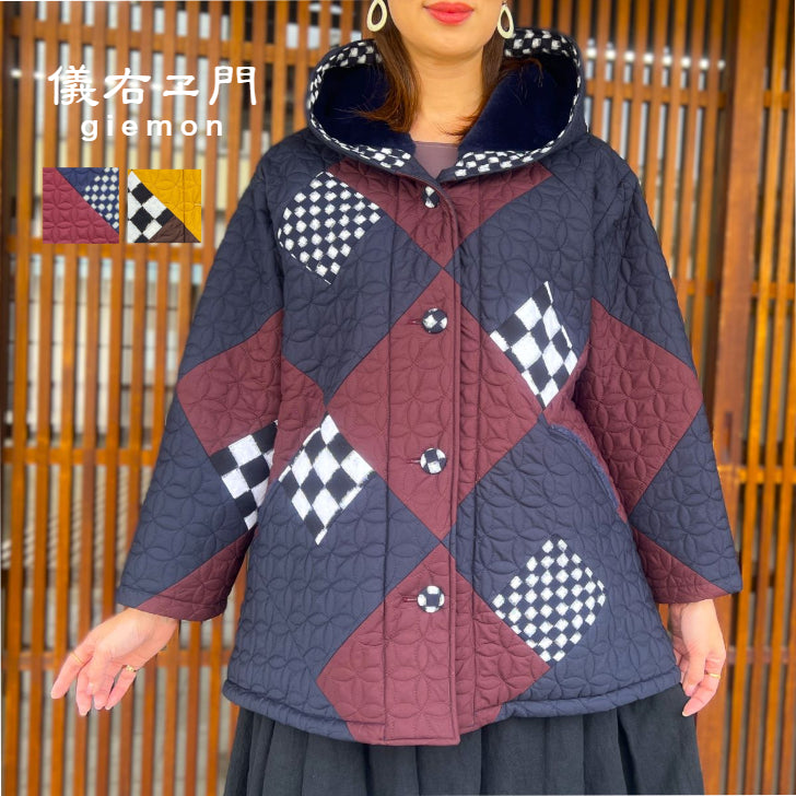 儀右ヱ門【久留米絣キルティング裏ボアジャケット】 １５３