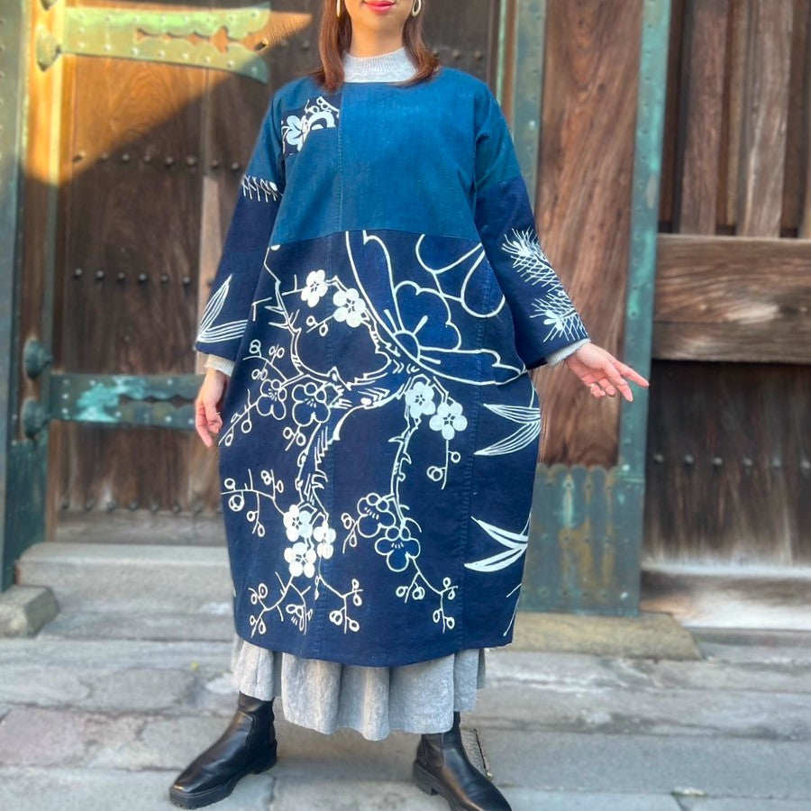 【古布リメイクワンピース】１２．２４．２