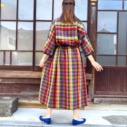 儀右ヱ門【久留米絣リブ付きブラウス】５１７３