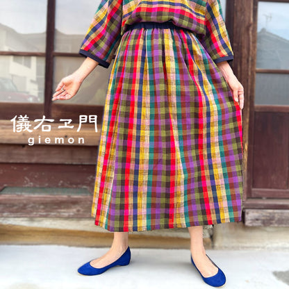 儀右ヱ門【久留米絣スカート】９０６１